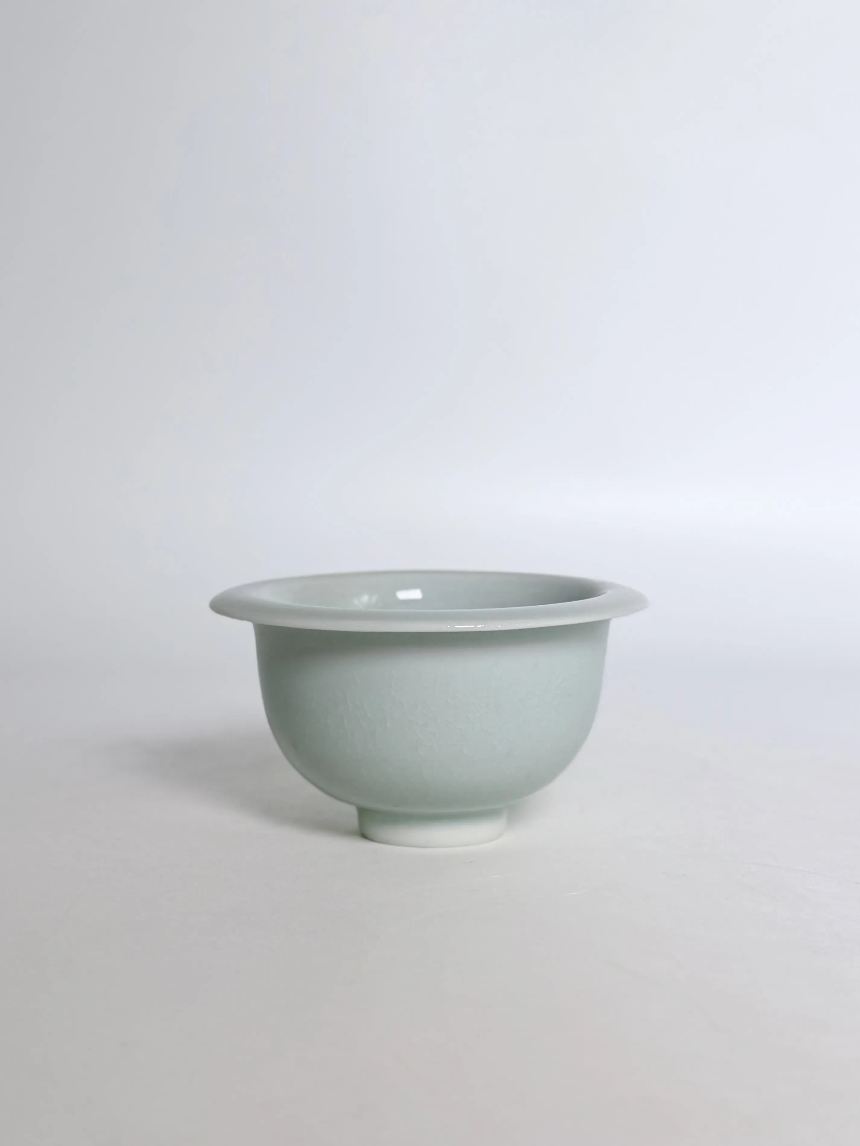 Celadon Flat Rim Cup, studio view 1